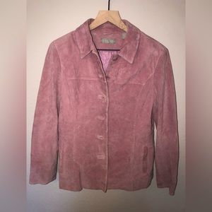 𝅺KATE Hill Vintage Rose Pink Genuine Leather Jacket size Medium